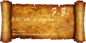 Fülöp Zdenka névjegykártya